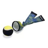 Beeztees Yüzen Tenis Topu ve Kumaş Fırlatma 29 cm Mavi Sarı Köpek Oyuncağı