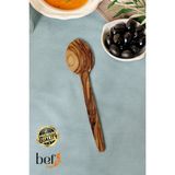Bef Craft Tahta Yemek Kaşığı Mini Boy Yemek Servis Kaşığı 21 cm Doğal Zeytin Ağacı Ahşap Yemek Kaşığı El Işçiliği Kaşık