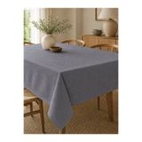 Befahomes Linen Touch Gri Collection Keten Görünümlü Düz Renk Polyester Masa Örtüsü
