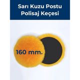 Befar Kuzu Postu (Yünü) Cırtlı Polisaj Pedi 160 mm | Yün Polisaj Keçesi - Sarı
