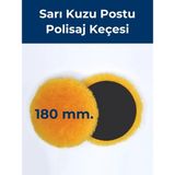 Befar Kuzu Postu (Yünü) Cırtlı Polisaj Pedi 180 mm | Yün Polisaj Keçesi - Sarı