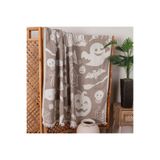 Befera Design 4 Kat Müslin Pike Tek Kişilik %100 Pamuklu Jakarlı Yatak Örtüsü Tv Battaniyesi 140x200 Halloween
