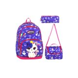 BEGATİ ÇANTA KEDİ Üçlü Kız Çocuk İlkokul Okul Çantası + Termal Beslenme Çantası + Kalemlik
