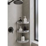 Begin Power Alüminyum Paslanmaz 3 Katlı Banyo Köşe Rafı Banyo Düzenleyici Organizer - Gümüş - Gri