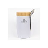 Begin Power Bambu Kapak Yemek Termosu 500ml, Çelik Termos, Beyaz, 12 Saat Sıcak Tutar