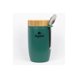 Begin Power Bambu Kapak Yemek Termosu, 500ml, Çelik Termos, Yeşil, 12 Saat Sıcak Tutar
