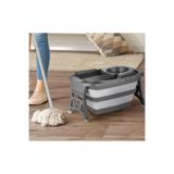 Begin Power Magic Katlanır Temizlik Kovası Seti, 20 Litre, Gri-Beyaz, Paspas Sapı ve Mop Başlığı ile