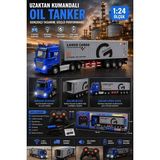 Begin Power Uzaktan Kumandalı Konteyner Tır 1:24 Ölçek Şarjlı Oyuncak Tır 2.4ghz Işıklı Müzikli Kamyon - Gri - Mavi