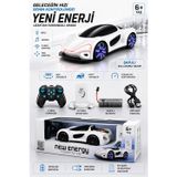 Begin Power Uzaktan Kumandalı Şarj Istasyonlu Araba 2.4ghz Şarjlı Oyuncak Spor Araba Işıklı Müzikli Beyaz