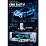 Begin Power Uzaktan Kumandalı Şarj Istasyonlu Araba 2.4ghz Şarjlı Oyuncak Spor Araba Işıklı Müzikli Mavi