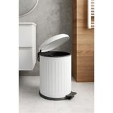 Begin Power Vintage 5 Lt Yavaş Kapanır Kapaklı Ofis Mutfak Banyo Çöp Kovası, Beyaz