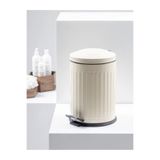 Begin Power Vintage 5 Lt Yavaş Kapanır Kapaklı Ofis Mutfak Banyo Çöp Kovası, Krem