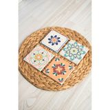 Begoloni Doğal Taş Bardak Altlığı 4'lü Set 10X10X1 cm Doğaltaş - 10 x 10 x 1 cm