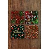Begoloni Doğal Taş Bardak Altlığı - Christmast Yeni Yıl Baskılı 10X10CM Ai Noel - Stone Coasters 522 - 10 x 10 x 1 cm