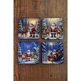 Begoloni Doğal Taş Bardak Altlığı - Christmast Yeni Yıl Baskılı 10X10CM Ai Noel - Stone Coasters 529 - 10 x 10 x 1 cm