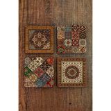 Begoloni Doğal Taş Bardak Altlığı - Halı, Kilim Desen Baskılı Bardak Altlığı 10X10CM Ai Stone Coasters 568 - 10 x 10 x 1 cm