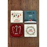 Begoloni Doğal Taş Bardak Altlığı - Mery Christmast Baskılı 10X10CM Yeni Yıl Stone Coasters 492 - 10 x 10 x 1 cm