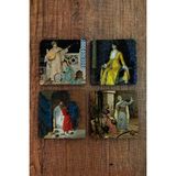 Begoloni Doğal Taş Bardak Altlığı - Osman Hamdi Bey Eserleri Baskılı 10X10CM Stone Coasters - 10 x 10 x 1 cm