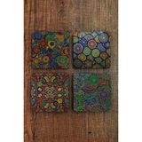 Begoloni Doğal Taş Bardak Altlığı - Renkli Desenler Baskılı Bardak Altlığı 10X10CM Ai Stone Coasters 570 - 10 x 10 x 1 cm