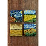 Begoloni Doğal Taş Bardak Altlığı - Van Gogh Aı Eserleri Baskılı 10X10CM Yapay Zeka Stone Coasters 479 - 10 x 10 x 1 cm