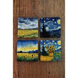 Begoloni Doğal Taş Bardak Altlığı - Van Gogh Aı Eserleri Baskılı 10X10CM Yapay Zeka Stone Coasters 482 - 10 x 10 x 1 cm