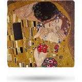 Begoloni Doğal Taş Nihale 15X15CM Gustav Klimt Eseri Baskılı Taş Çaydanlık Altlığı-Tencere Tava Altlığı