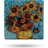 Begoloni Doğal Taş Nihale 15X15CM Van Gogh Eseri Baskılı Çaydanlık Altlığı-Tencere Tava Altlığı