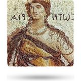 Begoloni Doğal Taş Nihale 15X15CM Zeugma Mozaik Baskılı Çaydanlık Altlığı-Tencere Tava Altlığı