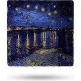 Begoloni Doğal Taş Nihale 20X20CM Van Gogh Eseri Baskılı Nihale- Çaydanlık Altlığı-Tencere Tava Altlığı