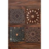 Begoloni Stone Decor Doğal Taş Bardak Altlığı 4'lü Set - Selçuklu Desenleri