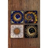 Begoloni Stone Decor Doğal Taş Bardak Altlığı Astroloji - Burçlar Baskılı 4'lü Set Bardak Altlığı - Stone Coasters