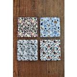 Begoloni Stone Decor Doğal Taş Bardak Altlığı - Mozaik Desenler Baskılı 10x10cm Stone Coasters