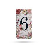 Begoloni Stone Decor Doğal Taş Kapı Numarası, Uv Baskılı Kapı Numarası 7,5x15cm No:6