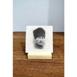 Begoloni Stone Decor Doğal Taş Masa Üstü Dekor 10x10cm - Atatürk Tablo Dekor