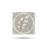 Begoloni Stone Decor Doğal Taş Nihale 15x15cm Çiçek Baskılı Tencere Altlığı