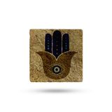 Begoloni Stone Decor Doğal Taş Nihale 15x15cm Fatma Ana Eli Baskılı Taş Çaydanlık Altlığı-tencere Tava Altlığı