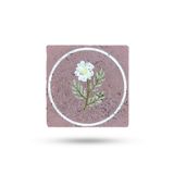 Begoloni Stone Decor Doğal Taş Nihale 15x15cm Mor Zemin Çiçek Baskılı Çaydanlık Altlığı-tencere Tava Altlığı