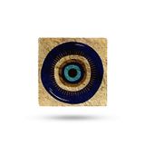 Begoloni Stone Decor Doğal Taş Nihale 15x15cm Nazar Boncuğu Baskılı Çaydanlık Altlığı-tencere Tava Altlığı