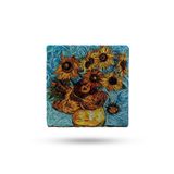 Begoloni Stone Decor Doğal Taş Nihale 15x15cm Van Gogh Eseri Baskılı Çaydanlık Altlığı-tencere Tava Altlığı