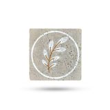 Begoloni Stone Decor Doğal Taş Nihale 20x20cm Çiçek Baskılı Taş Nihale Çaydanlık Altlığı-tencere Tava Altlığı