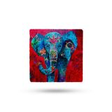 Begoloni Stone Decor Doğal Taş Nihale 20x20cm Fil Baskılı Nihale, Ev Dekorasyon Çaydanlık Altlığı-tencere Tava Altlığı