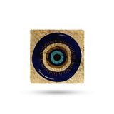 Begoloni Stone Decor Doğal Taş Nihale 20x20cm Nazar Boncuğu Baskılı Çaydanlık Altlığı-tencere Tava Altlığı