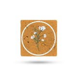 Begoloni Stone Decor Doğal Taş Nihale 20x20cm Turuncu Zemin Çiçek Baskılı Taş Nihale