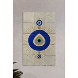 Begoloni Stone Decor Doğal Taş Tablo Nazar Boncuğu Tablo, - Duvar Dekoru, Salon Tablosu 30x50cm Nazar Boncuğu