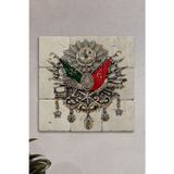 Begoloni Stone Decor Doğal Taş Tablo Osmanlı Arması - Duvar Dekoru, Salon Tablosu 30x30cm