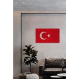 Begoloni Stone Decor Doğal Taş Türk Bayrağı Tablo - Duvar Dekoru, Ofis Tablosu, Salon Tablosu 50x30cm Ay Yıldız Tablo
