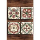 Begoloni Stone Decor Doğaltaş Bardak Altlığı 4'lü Set - Eskitme Desenli Doğal Taş Bardak Altı