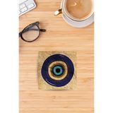 Begoloni Stone Decor Doğaltaş Bardak Altlığı Uv Baskılı - Nazar Boncuğu Baskılı Doğal Taş Bardak Altı