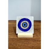 Begoloni Stone Decor Masa Üstü Taş Tablo - Masa Tablosu 10x10cm - Nazar Baskılı Dekor