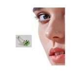 Begonia Accessories 925 Ayar Gümüş 3 mm Yeşil Zirkon Tek Taş Hızma